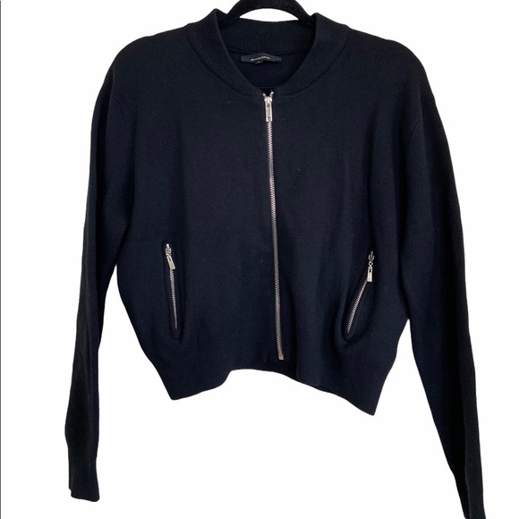 Olivaceous Jackets & Blazers - Olivaceous Cropped Black Bomber Jacket